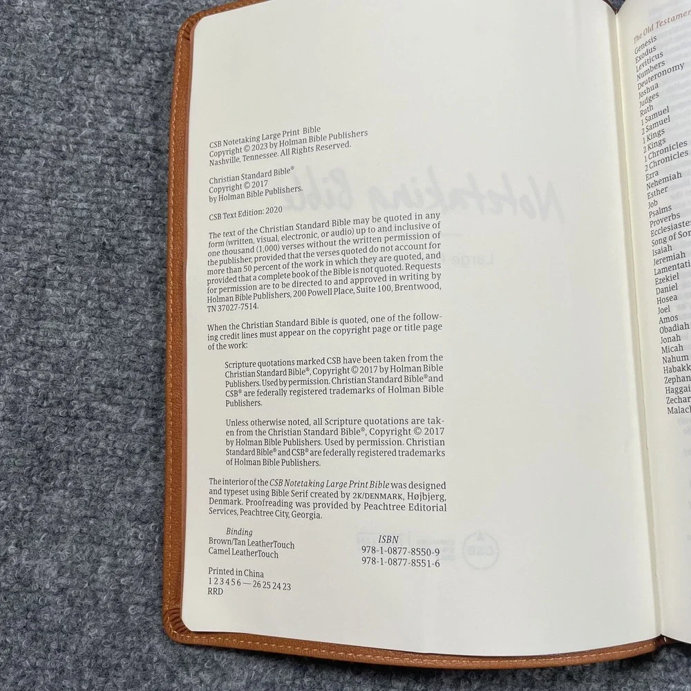 Holy Bible Holman Christian Standard Notetaking Chestnut Brown Bonded‎ Leather